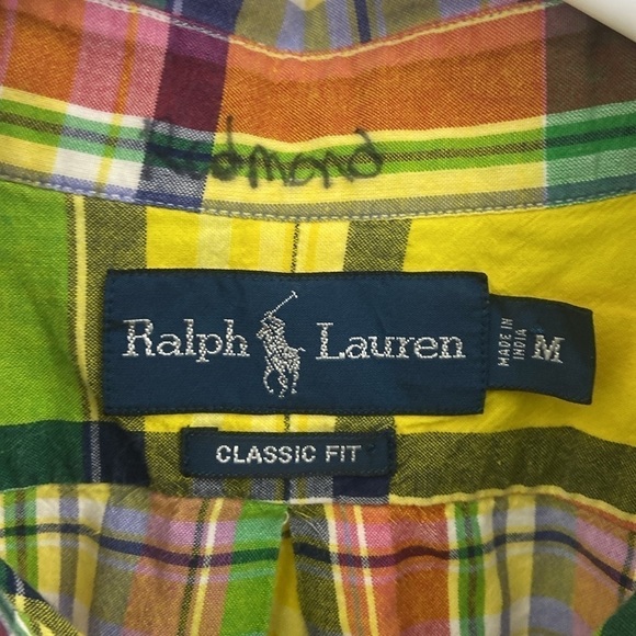 Ralph Lauren Polo Mens Sz M Multi-color Plaid Short Sleeve Button Up Shirt - Picture 5 of 8